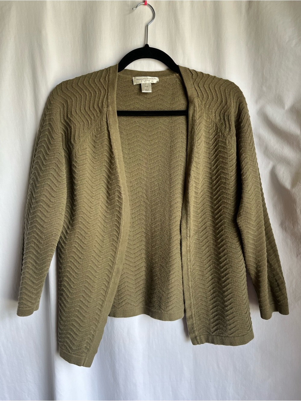 Christopher & Banks Olive Open-Front Cardigan